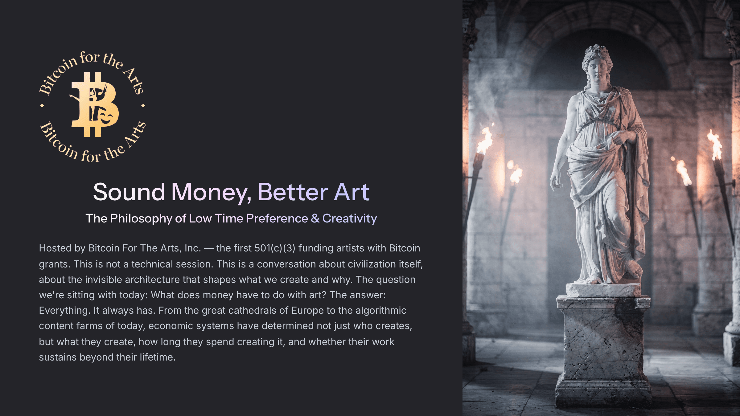 Sound Money, Better Art — webinar cover
