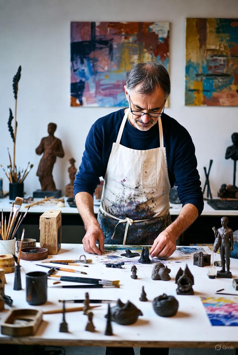 An artist studio, representing volunteer support for creators.