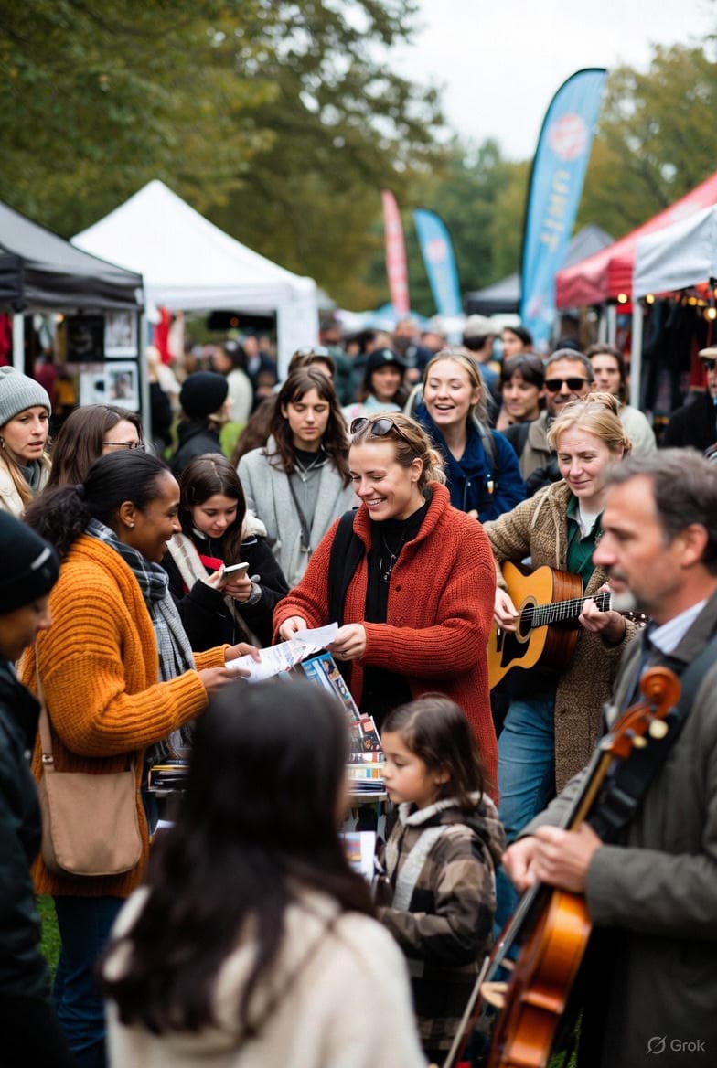 An art festival scene, representing community arts.