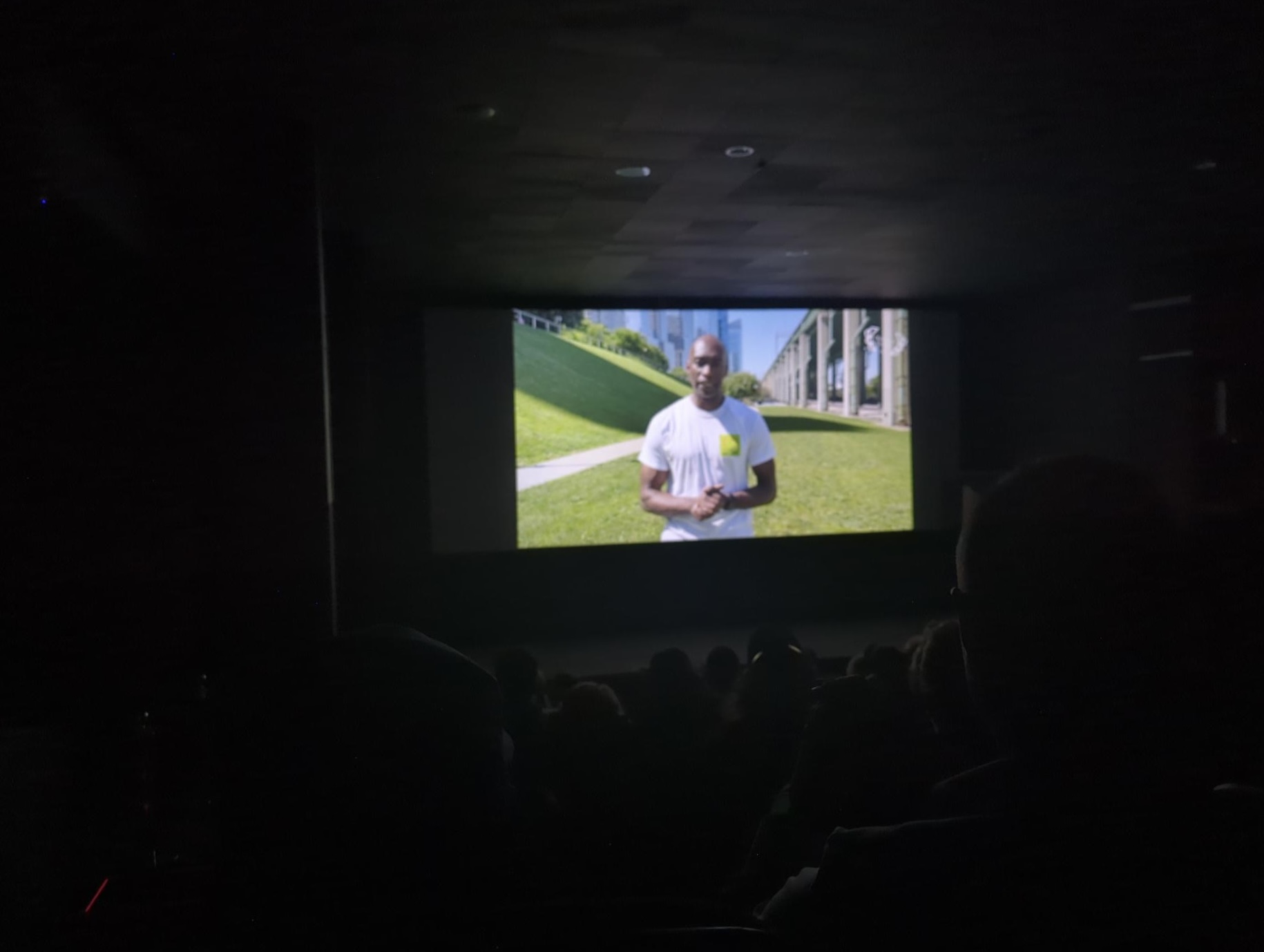 Dion Wilson introducing Bitcoin for the Arts before the screening at the Bitcoin Film Festival in Warsaw, Poland